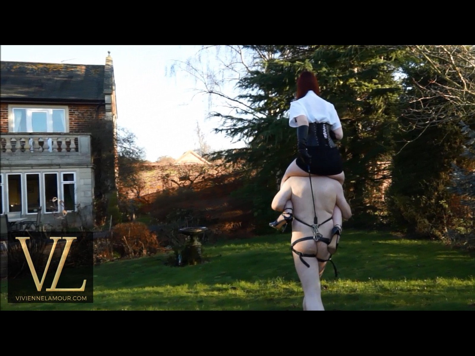 Shoulder Riding in the Mansion Grounds Mistress Vivienne Equestrian
