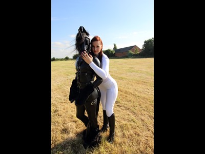 Mistress Vivienne grooms Human Horse Pony Play Outdoor